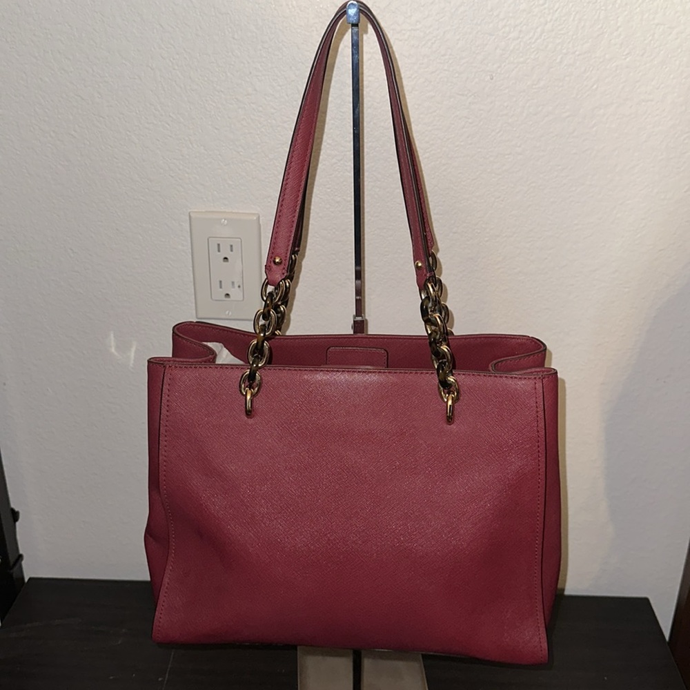 Michael Kors  MD Cynthia Cross Grain Leather Satchel - Picture 6 of 10